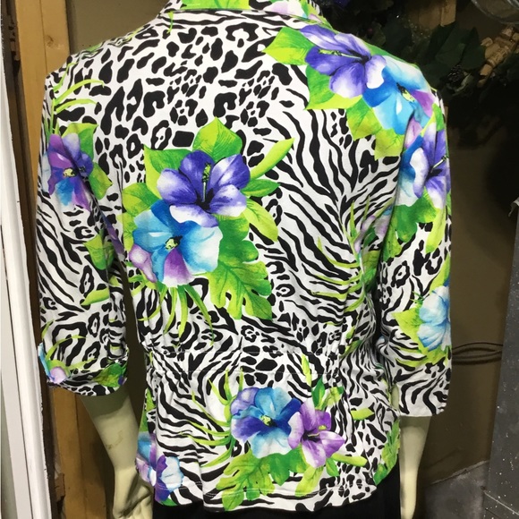 Erin London Zip Up Colorful Blazer - Picture 2 of 14